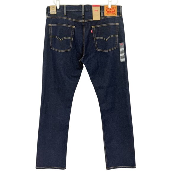 Levis 513 Men's Slim Fit Straight Leg Navy Denim Jeans Size 38x32 Zip Closure NW - Picture 2 of 12